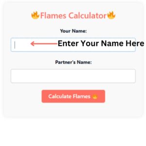 Enter Your Name here image of Flames Calculator website.